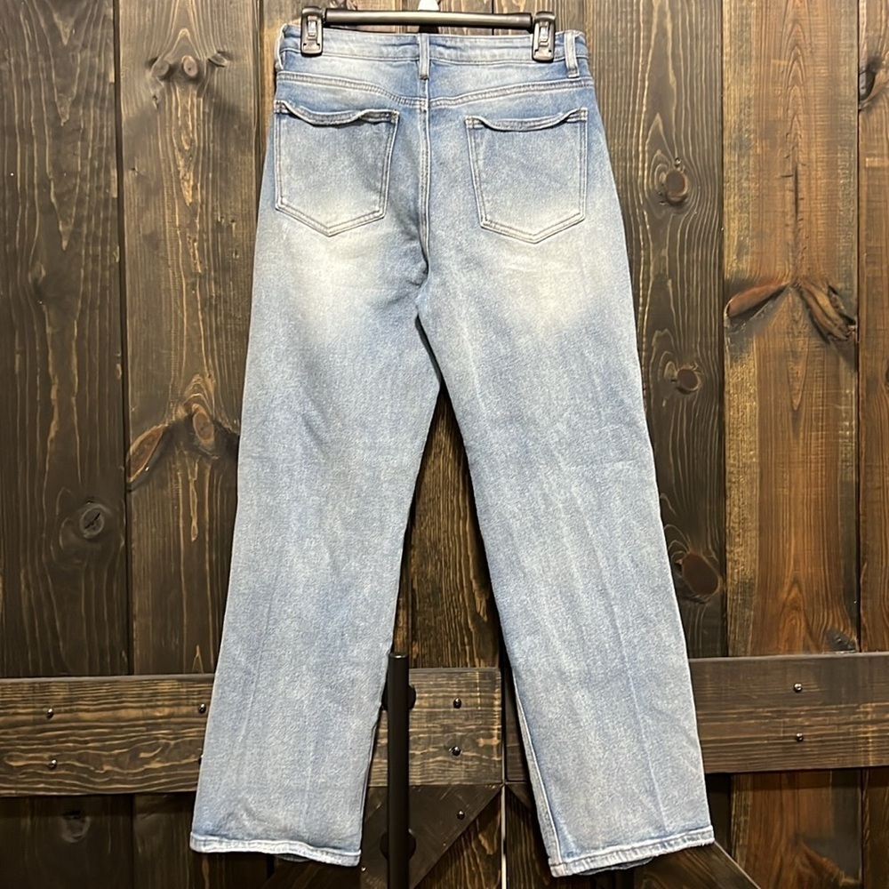 Almost Famous Jeans 5 Destroyed High Rise Ankle Grunge Casual Straight Leg Light - Picture 5 of 9